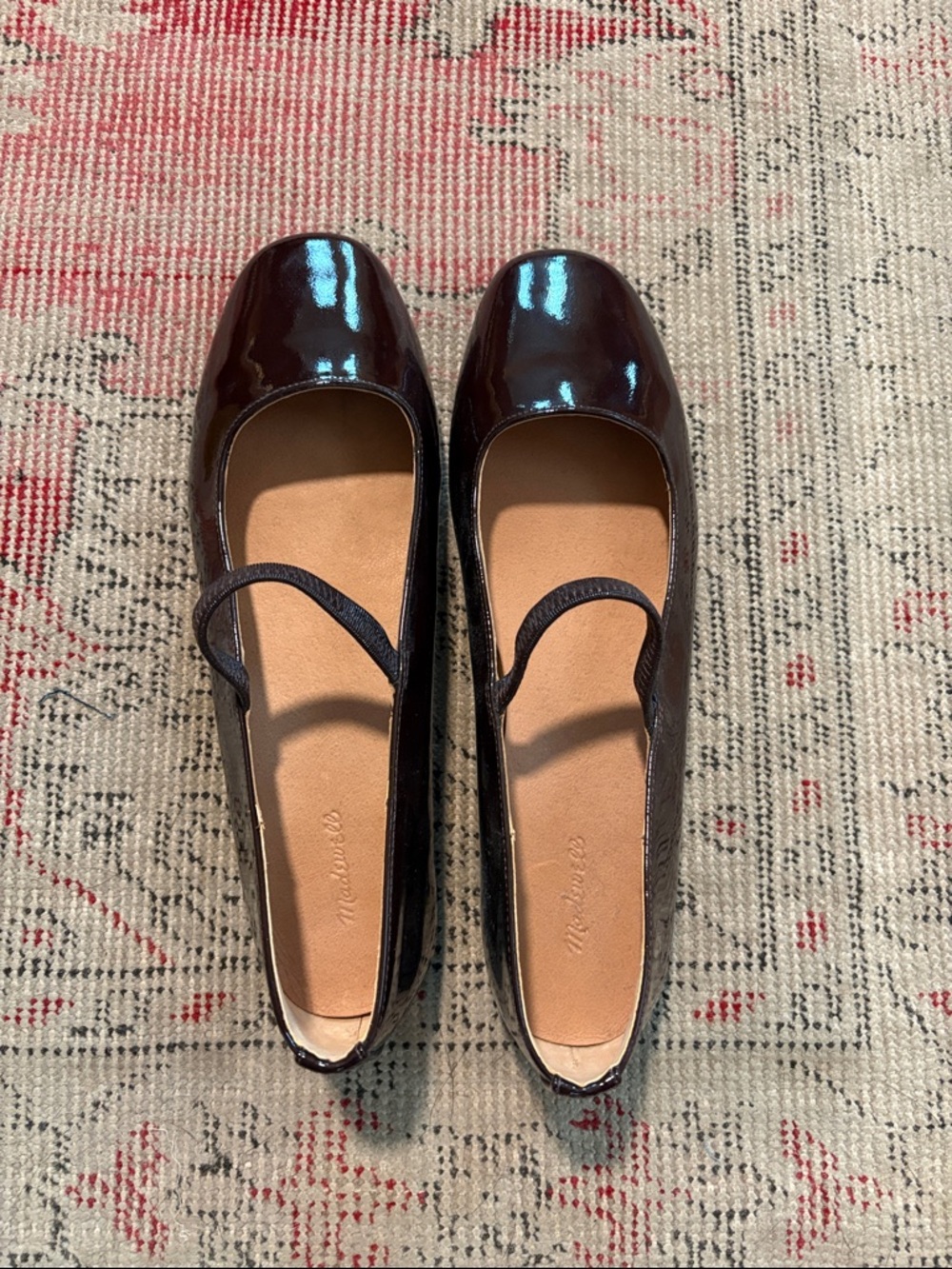 NWOT Madewell Greta Ballet Flat in Patent Leather (Dark Plum/9.5)